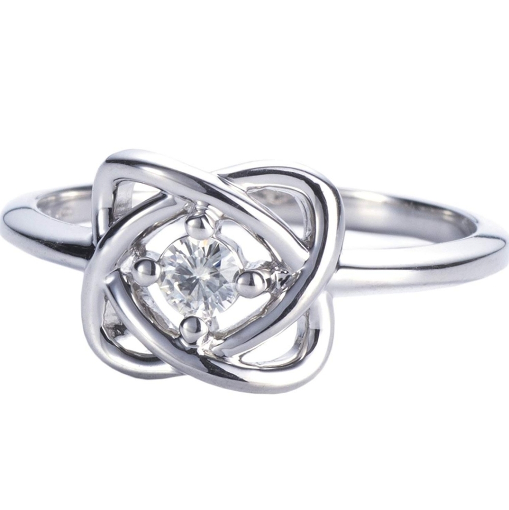 Round Moissanite Knot Ring